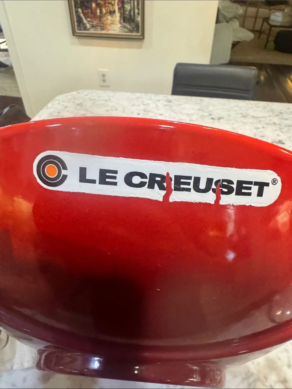 Le Creuset Red Cast Iron Wok